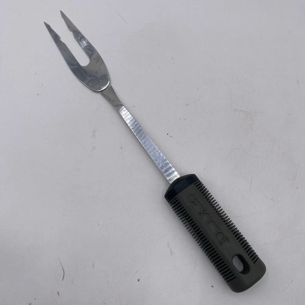 Ekco‎ Meat Carving Serving Fork Stainless Steel Rubber Grip Handle